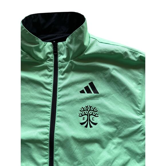 Adidas Austin FC Reversible Green/Black Anthem Jacket Size Medium Soccer MLS - Picture 7 of 9
